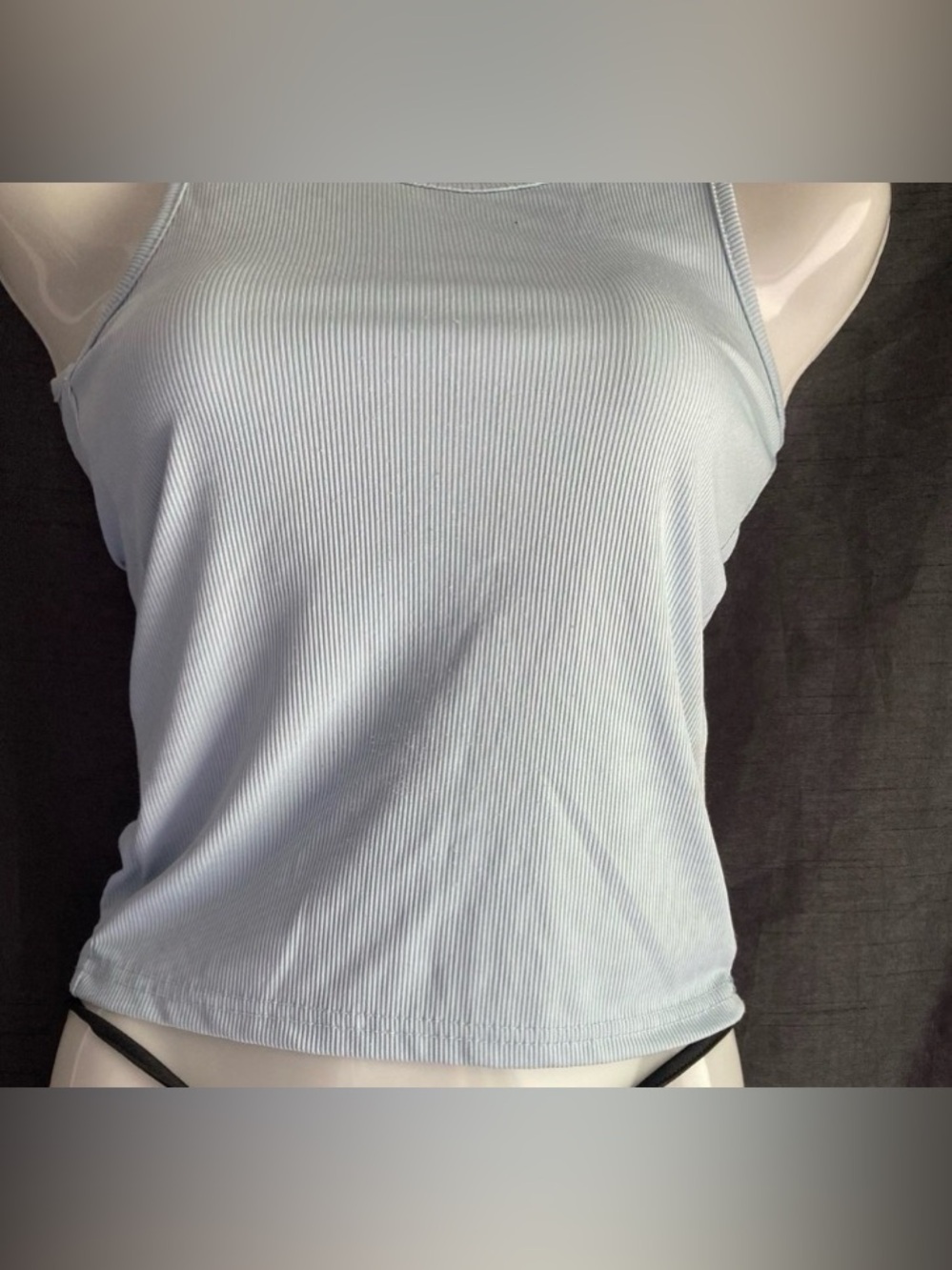 SHEIN Light Blue Ribbed High Neck Tank Top Size XXS/XS